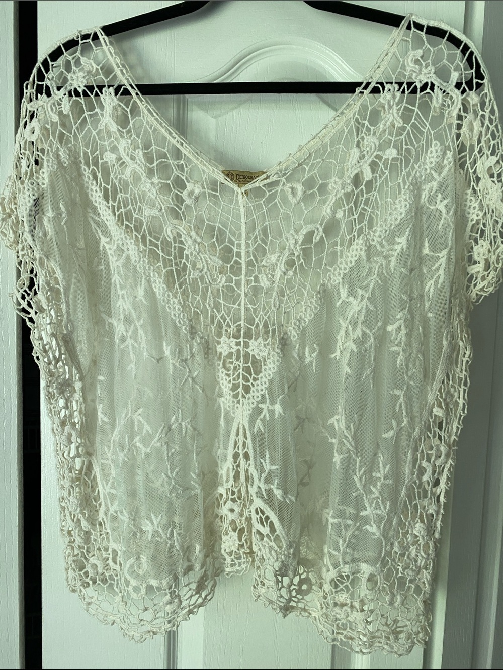 Democracy Cream Crochet Lace Top
